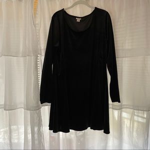 Black Velvet Swing Dress
